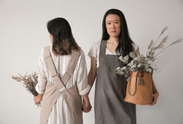 The Amber Apron - Desert Sand and Charcoal Gray